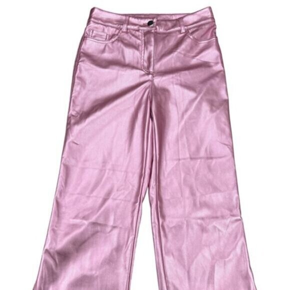House Of Harlow Pink Metallic Faux Leather Pants Size 2 - Picture 3 of 6